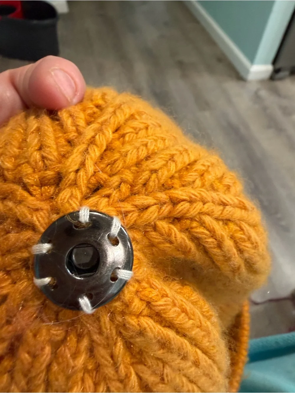 Anthropologie Pick a Pom Ribbed Beanie Hat - Mustard